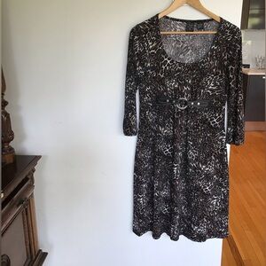 Dress Leopard print with waist buckle ornement
